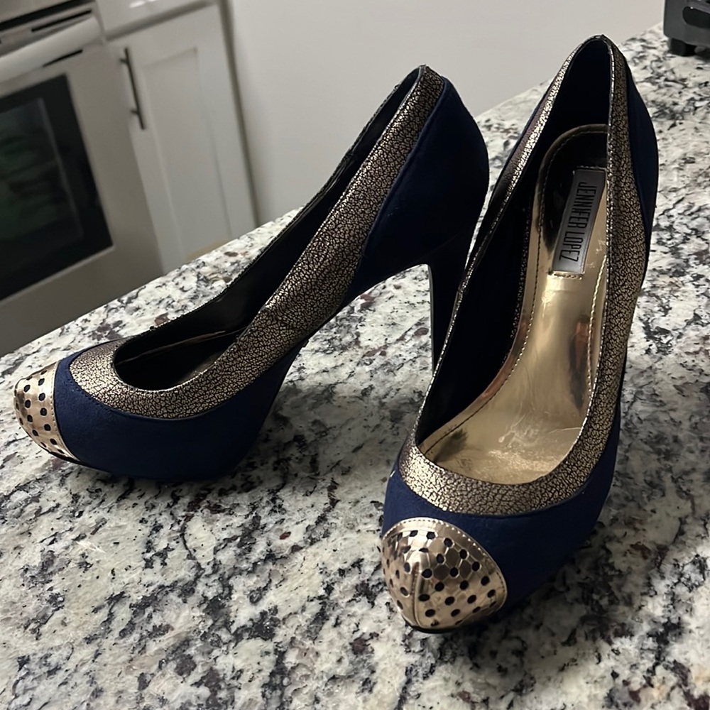 Suede/Metallic Heels